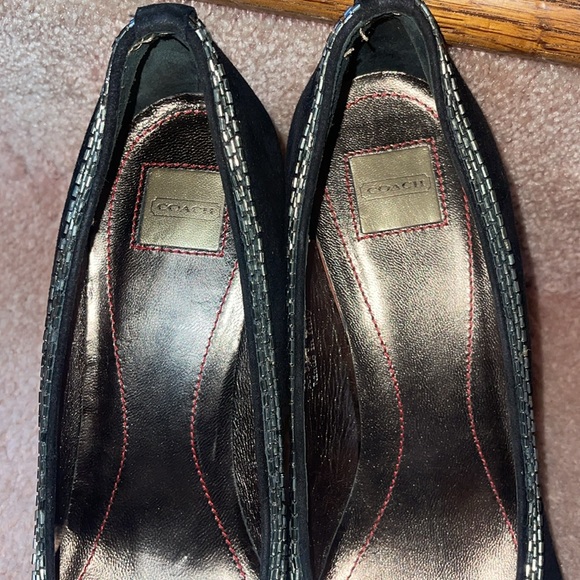 Coach Black Suede Heels 7 B - Picture 5 of 8